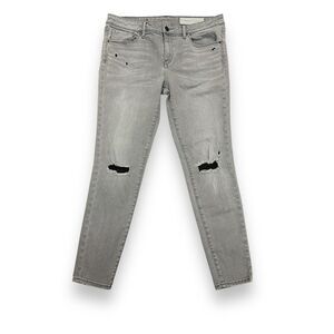 Treasure & Bond‎ Women Distressed Faded Black Jeans Mid-Rise Skinny Ankle Sz 30